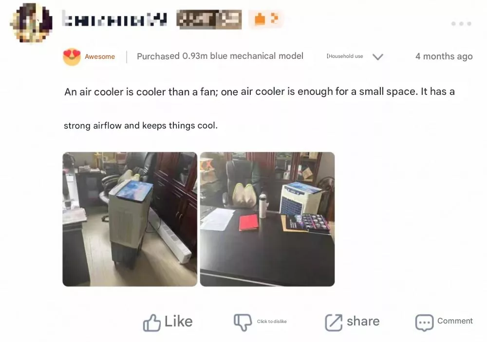 Industrial Rechargeable Air Cooler Fan